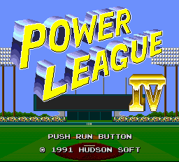 Power League 4 title screen for PC Engine